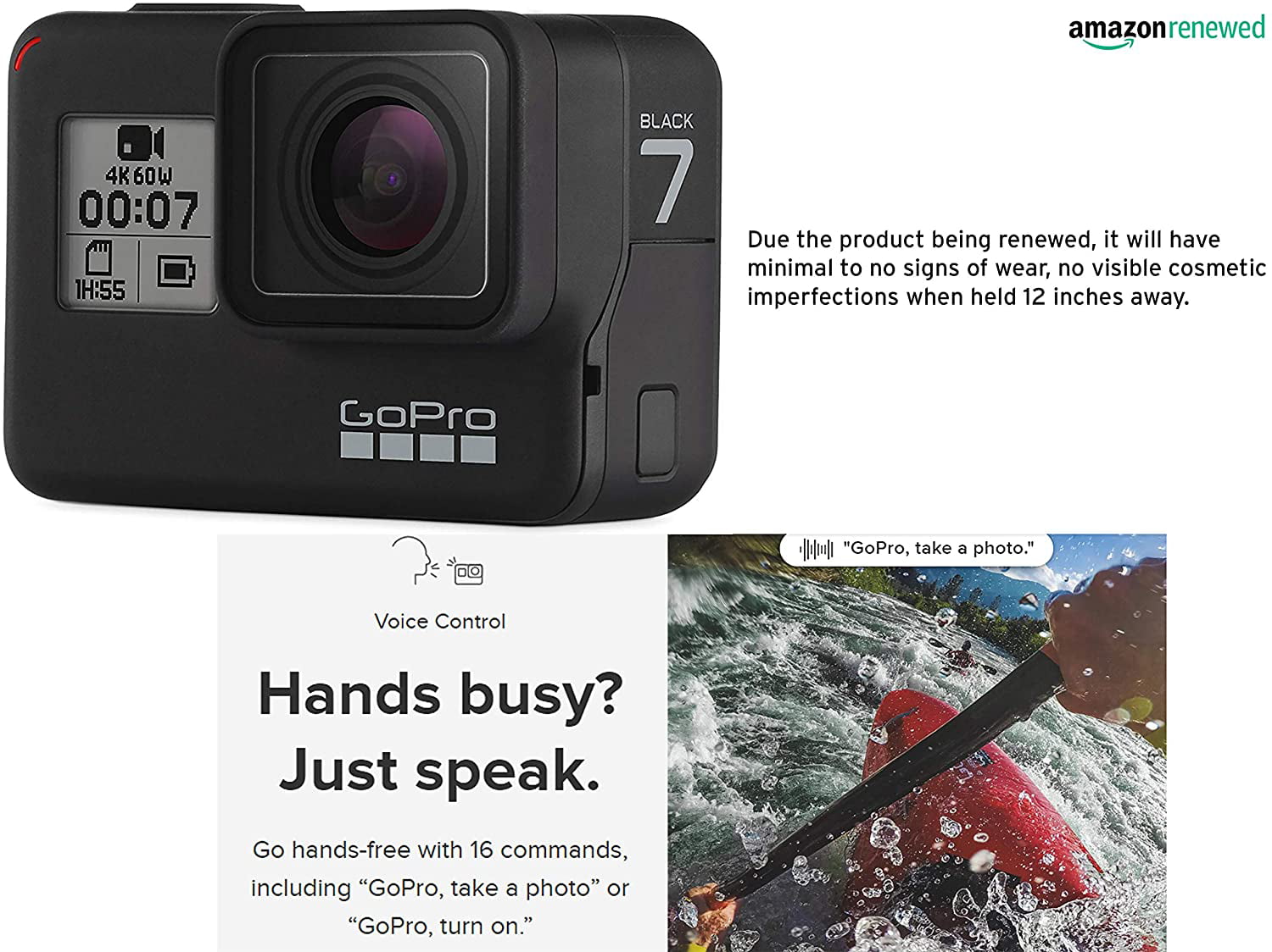 GoPro HERO 7 Black HD Waterproof Action Black Camera CHDHX-701 