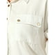 thumbnail image 5 of CAMISA DE BOTONES DE CHIFFON CHIC INSPIRADOR PARA MUJERES, BLUSA CORTA Y ELEGANTE DE MANGA CORTA, BLANCA, TALLA 2XL, 5 of 6