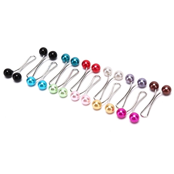 12pcs/ set Muslim Scarf Fixed Pins Scarf Hijab Clips Pearl Stylish Pin