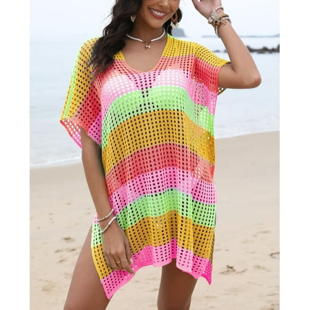 Women One Size Bikini Cover Up Hollow Swimwear Cover-Up