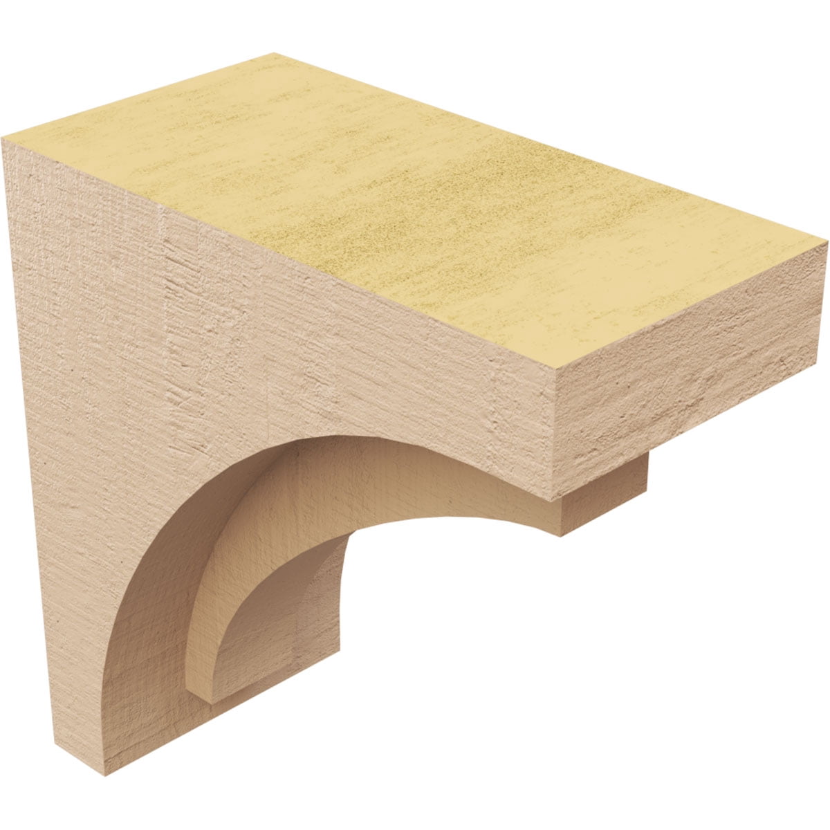 3"W x 6"D x 6"H Classic Rivera Rough Cedar Woodgrain TimberThane Corbel, Primed Tan