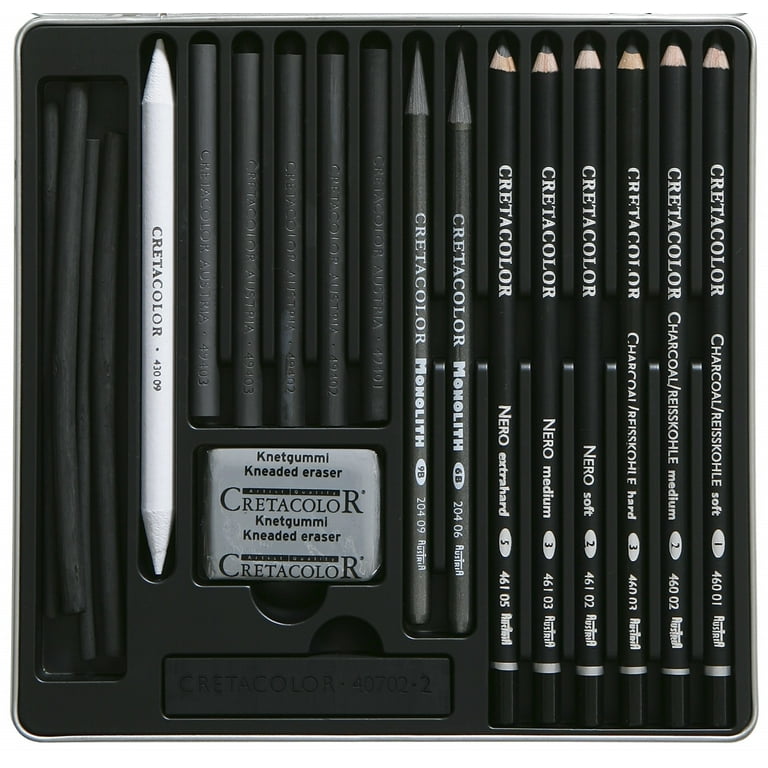 Cretacolor Black Box Charcoal Drawing Set - Complete Set