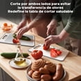 thumbnail image 4 of 2 IN 1 Tabla de Cortar de Acero Inoxidable - 36.5 * 25 CM, Tablas Para Picar Cocina, Titanium Cutting Board, Tabla de Cortar Cocina Para Diferentes Materiales Alimenticios (Patr&oacute;n plano (2p, 4 of 8