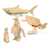 Puzzled Penguin, Green Turtle and Shark Wooden 3D Puzzle Construction Kit