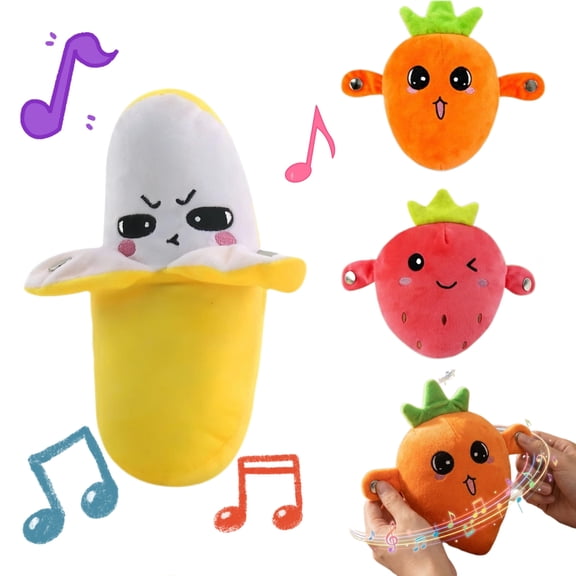 Musical Sensory Toys, Interactive Banana Plush Toy with Sounds, Banana Soft Plush, Interactive Music Plush Toy for Christmas Birthday Gift