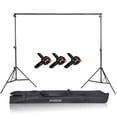 thumbnail image 1 of Soporte Andoer 2.6 * 3 m / 8.5 * 10 pies Soporte de soporte de fondo de estudio Aleación de aluminio Sistema de soporte de fondo de fotografía ajustable con bolsa de transporte 3 piezas de abrazaderas Andoer Soporte, 1 of 7