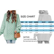 MOSHU Oversized Sweaters for Women Cable Knit Chunky Pullover Sweater