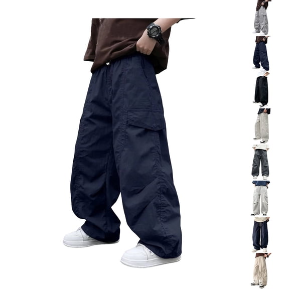 Cargo Pants Girls Casual Windproof Girls Hip Hop Pants Streetwear Pants Navy Pants, Size 5-16 Years
