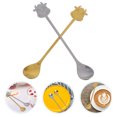 thumbnail image 3 of SHISUYAN 10Pcs Cartoon Spoons Stainless Steel Coffee Scoops Golden Silver, 3 of 8
