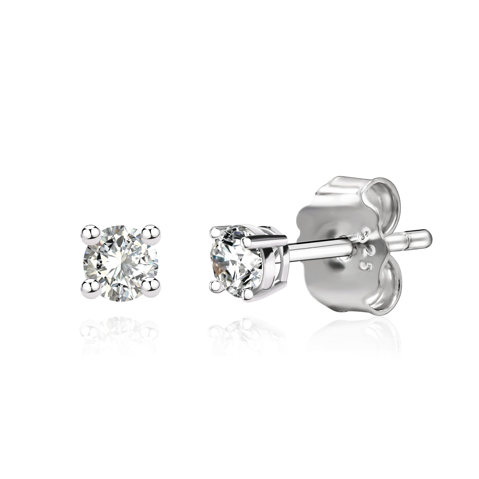 Details about 14K White Gold Over Round Cubic Zirconia Stud Earrings Basket Setting 3mm Details about 14K White Gold Over Round Cubic Zirconia Stud Earrings Basket Setting 3mm