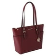 Michael Kors Charlotte Large Saffiano Leather TopZip Tote Bag (Dark