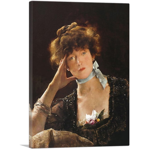 ARTCANVAS Portrait Of Sarah Bernhardt 1885 Canvas Art Print by Alfred Stevens - Size: 26" x 18" (0.75" Deep)