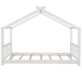 thumbnail image 6 of Harper & Bright Designs Wooden House Bed Twin Size Platform Bed Frames with Headboard and Footboard, Roof Design, 6 of 10