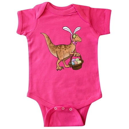 

Inktastic Easter Velociraptor with Bunny Ears Gift Baby Boy or Baby Girl Bodysuit