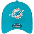 thumbnail image 2 of Men's New Era Aqua Miami Dolphins  A-Frame Trucker 9FORTY Adjustable Hat, 2 of 6
