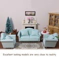 thumbnail image 6 of Dollhouse Couch with Pillow 1 12 Scale Miniature Sofa Arm Chair Living Room Furniture Wooden Fabric Frame Single Reading Chair Artificial House Room Scene Decoration (Green), 6 of 6