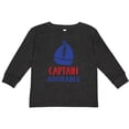 thumbnail image 3 of Inktastic Captain Adorable, Sail Boat, Sailing - Red Blue Boys Long Sleeve Toddler T-Shirt, 3 of 5