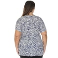 thumbnail image 3 of White Mark Blouse à Manches Courtes Imprimée à Col Noué, Grande Taille pour Femmes, 1X-3X, 3 of 6