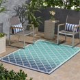 thumbnail image 1 of Noble House Laguna 5' 3" x 7' Outdoor Ombre Area Rug in Blue and Ivory, 1 of 5