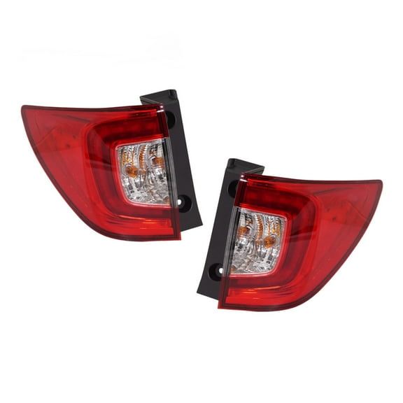 KarParts360 For Honda Passport 2019 2020 2021 Tail Light Driver And Passenger Side | Pair | CAPA | Clear And Red Lens | LED | With Bulb | For HO2800197C, HO2801197C | 33550-TGS-A01, 33500-TGS-A01