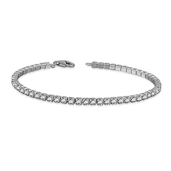 925 Sterling Silver Cubic Zirconia Tennis Bracelet, 7.5"
