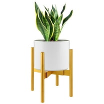 ETEREAUTY  Modern Plant Stand, Extendable, Golden, for Indoor Flower Pot Holders