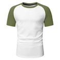 thumbnail image 4 of ZHOGXU Father's Day T Shirt For Man Short Sleeve Round Neck Color Blocked Breathable Comfortable Relaxed Fit Top For Casual Daily Wear,Army Green1,Xl, 4 of 5