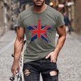 thumbnail image 4 of Mens Casual Manga Corta Botón Abajo Camisetas Estados Unidos Bandera Impresión Cuello Redondo Suéter Camiseta, Poliéster Casual Uso Diario para Hombres, 4 of 5