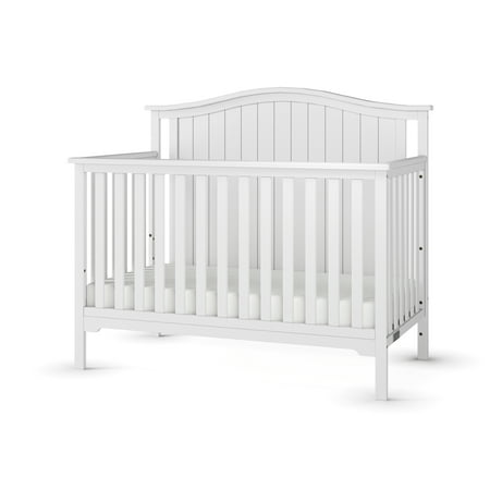 UPC: 0849801010609 | Hampton™ 4-in-1 Convertible Baby Crib Arch Top in Matte White by Forever Eclectic™