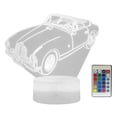thumbnail image 1 of Lámpara de noche con ilusión de coche de carreras LED 3D, 16 colores cambiantes, regalo para niños F, 1 of 9