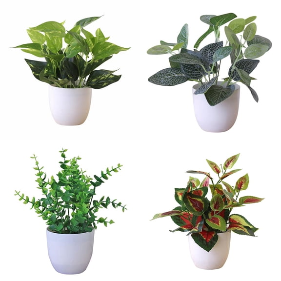 Artificial flowers,Fresh Artificial With White Vase Small Artificial Tree For Desktop Decor For Home And Indoor Decorations