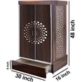 thumbnail image 2 of Large Puja Wooden Front Door Brown Mandir With LED / Mandir For Home & Office / Temple For Home / Pooja Ghar / Mandir With Lights /Storage, 2 of 5