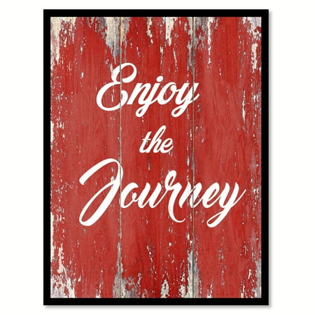 Journey Framed - Enjoy The Journey Motivation Quote Saying Red Canvas Print Picture Frame Home Decor Wall Art Gift Ideas 7