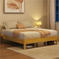 thumbnail image 5 of Yaheetech Solid Wood Platform Bed Frame with Wooden Slat Support, Natural Wood, King, 5 of 8