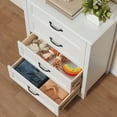 thumbnail image 6 of Lofka 4 Drawer Dresser for Bedroom, Tall Wood Dresser with Large Drawer & Delicate Metal Handles for Closet, Living Room, Hallway - White (36" Height), 6 of 11