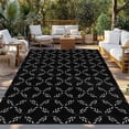 thumbnail image 2 of Black Morocco Outdoor Rug 3x5 Ft - Reversible Patio Rug Outdoor Camping Rugs, Geometric Leaf Diamond Lattice Abstract Washable Indoor Outdoor Area Rugs, Non-Slip Outdoor Carpet Runner for Deck/Porch, 2 of 8