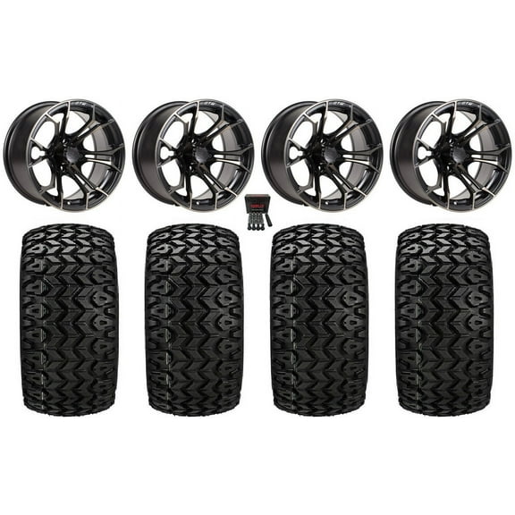 GTW Spyder 14" Golf Cart Wheels Bronze 23" Sierra Sport Tires E-Z-GO & Club Car