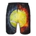 thumbnail image 3 of Fuzoiu Tennis Ball In Fire And Water Print Men's Beach Shorts,Men's Swim Trunks,Quick Dry Board Shorts with Pockets,Men's Bathing Suits for Surfing, Running, and Casual Wear-XX-Large, 3 of 6