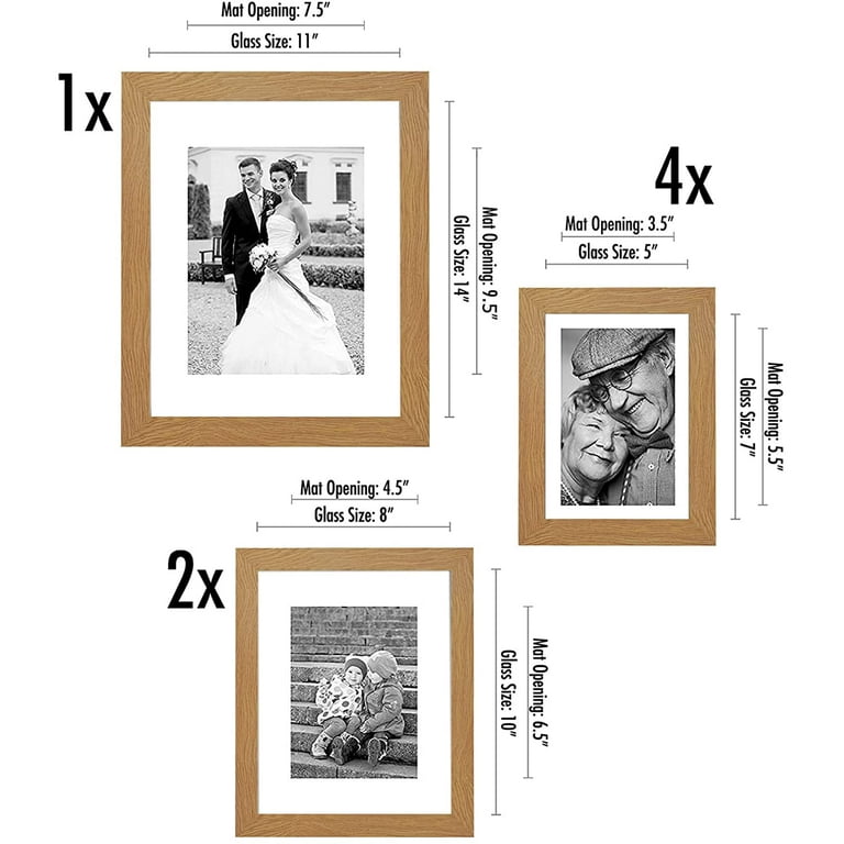 Americanflat 11x14 Light Wood Picture Frame 2 Pack With Shatter-resistant  Glass Cover - 11x14 Frame With Mat For 8x10 Inch Photos - 2 Pack : Target