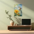 thumbnail image 5 of ZHONGYUTONG Hummingbird Wall Art Yellow Dandelion Canvas Bird on Floral Painting Animal Flower Picture for Living Room Decor Framed (12.00" x 18.00"), 5 of 5