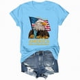 thumbnail image 5 of mgoYE Women T-Shirt 250 Years American Flag 250th Anniversary USA T-Shirt(Sky Blue,XL), 5 of 8