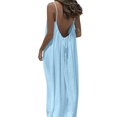 thumbnail image 3 of Sexlip Womens Chiffon Maxi Dress Low Back Design Flowy Fabric Relaxed Silhouette for Vacation Wear Blue L, 3 of 8