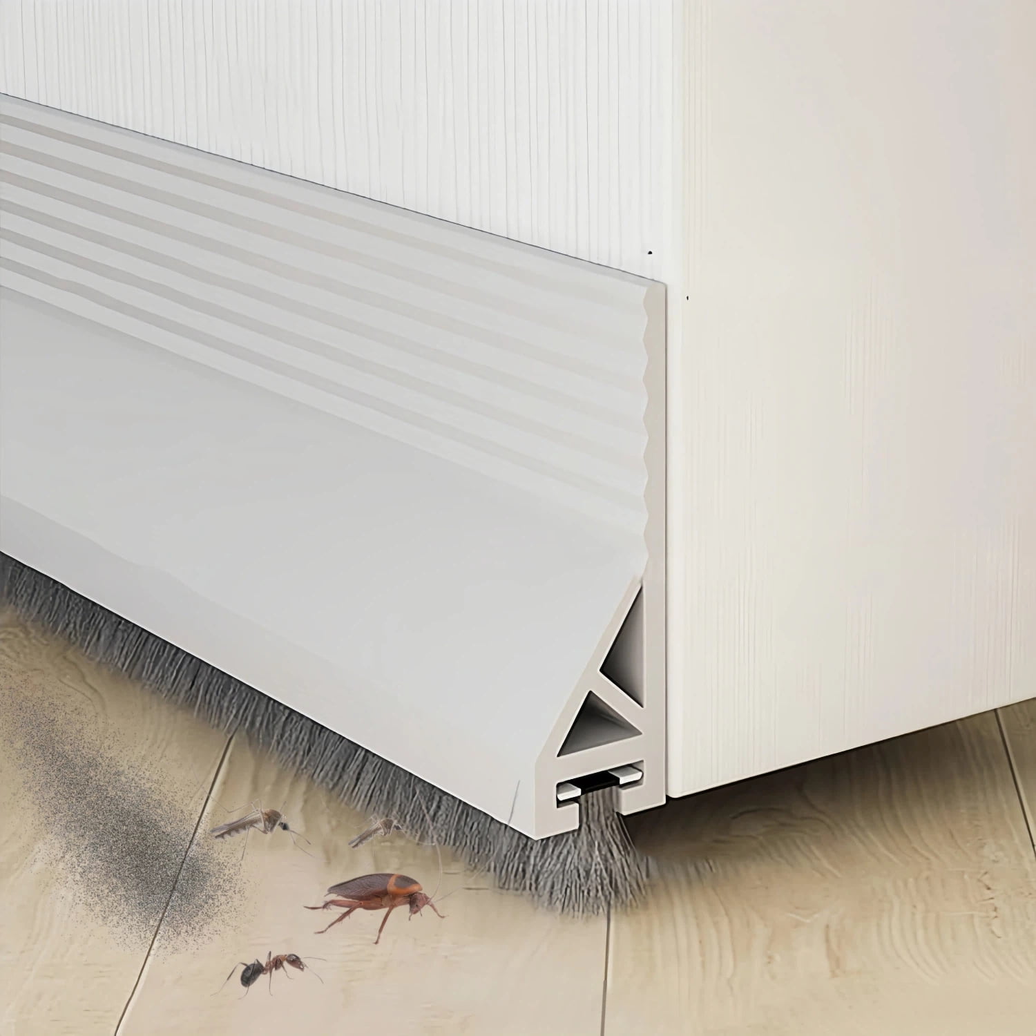 Door Sweep,Door Gap Filler Bottom 39" Self Adhesive Weather Stripping,Wind Dust and Insect Blocker Brush Strip Under Door for Interior & Entry Doors （1PC）