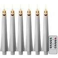 thumbnail image 2 of Yeciiwht Halloween Flameless Taper Candles Battery Operated with Remote & Timer, Ghost Candle Real Wax 3D Wick Flickering for Dinner, Halloween Decor, 2 of 5