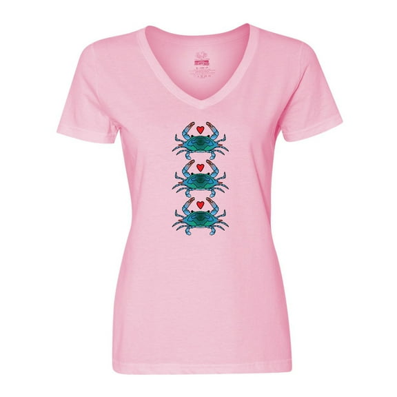 Inktastic Blue Crab Lover Gifts Women's V-Neck T-Shirt