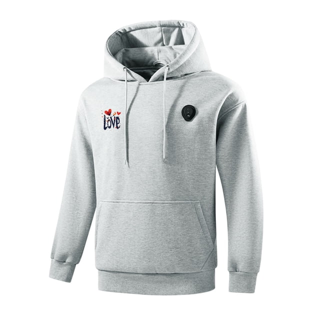 Ceisia Men's Smart 5-Zone Heated Hoodie with 3-Speed Temperature Control for Winter Gift