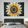 thumbnail image 4 of JEUXUS  Mandala Sunflower Tapestry, Trippy Yellow Floral Flower on Black Small Tapestry Wall Hanging for Bedroom, Hippie Tapestry Beach Blanket College Dorm Home Decor, 4 of 7