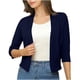 thumbnail image 1 of Cárdigan de punto corto versátil de color liso para mujer Chaqueta de poliéster para mujer, 1 of 7
