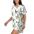 thumbnail image 2 of Fotbe Farm Roosters Print Pajama Set for Women 2 Piece Loungewear Short Sleeve Tops and Shorts Set Soft Sleepwear-4X-Large, 2 of 7