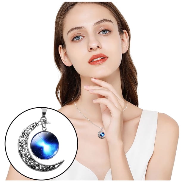 Collar para mujer, joyería para mujer, joyería para mujer, collar de pareja de San Valentín, colgante de piedra de estrella, joyería, collar de estrellas